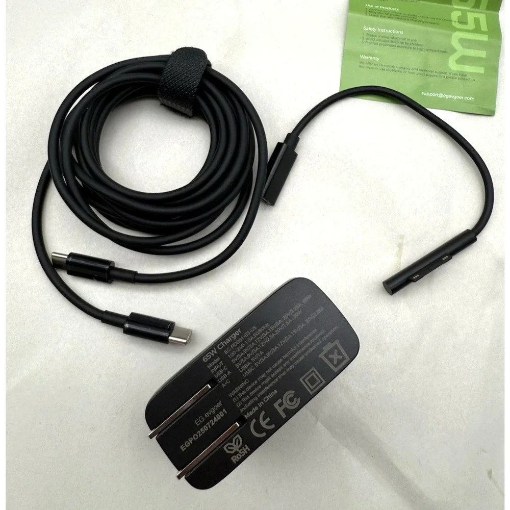 2 in 1 65W Laptop & phone Charger, For Microsoft Windows Surface Charger *READ..